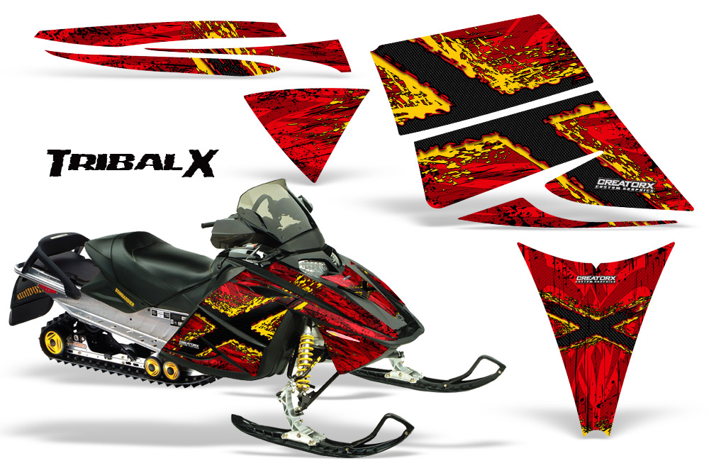 Ski-Doo Rev Graphics Kit TribalX Yellow Red